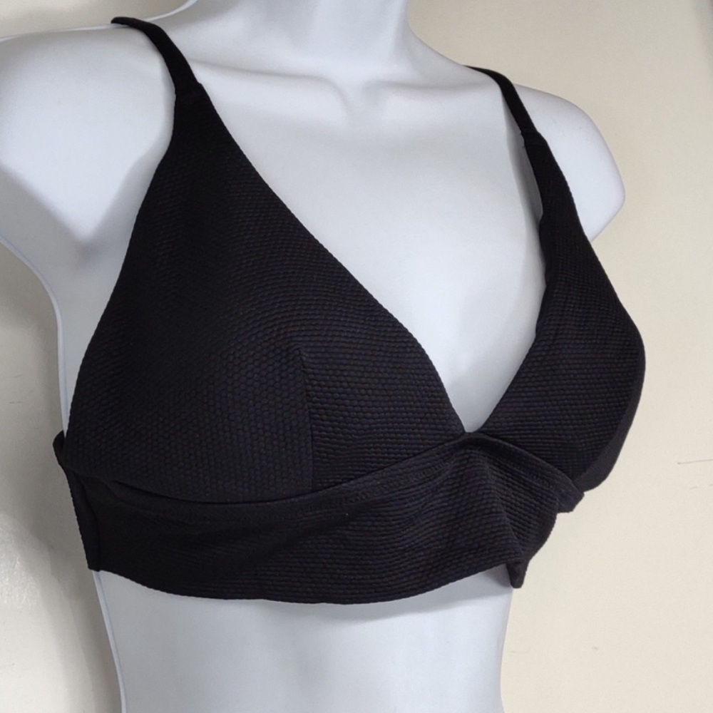 Aerie Black Triangle Sports Bra Bralette w pads sz Large EUC